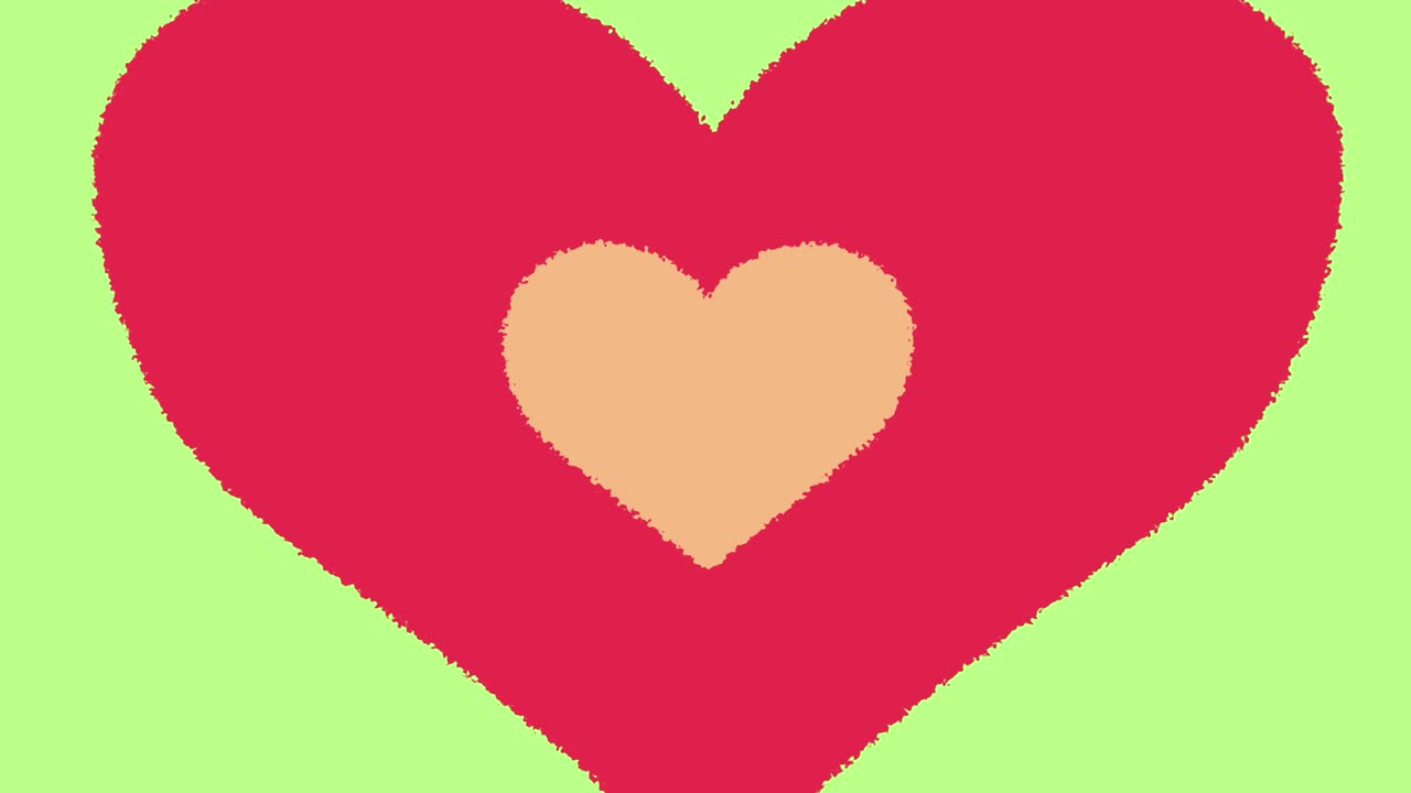 파스텔 컬러 스타일의 심장 애니메이션 원활한 루프 배경.