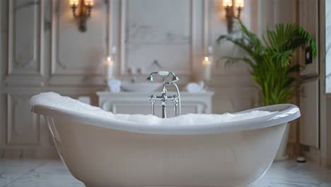 luxury spa bathroom with a deep tub
