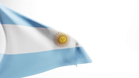 Flapping-flag-of-Argentina-in-South-America-against-white-background