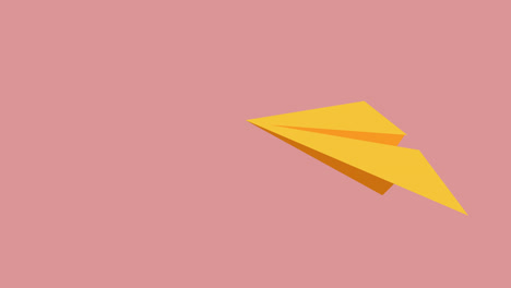 animation of paper plane digital icon on pink background