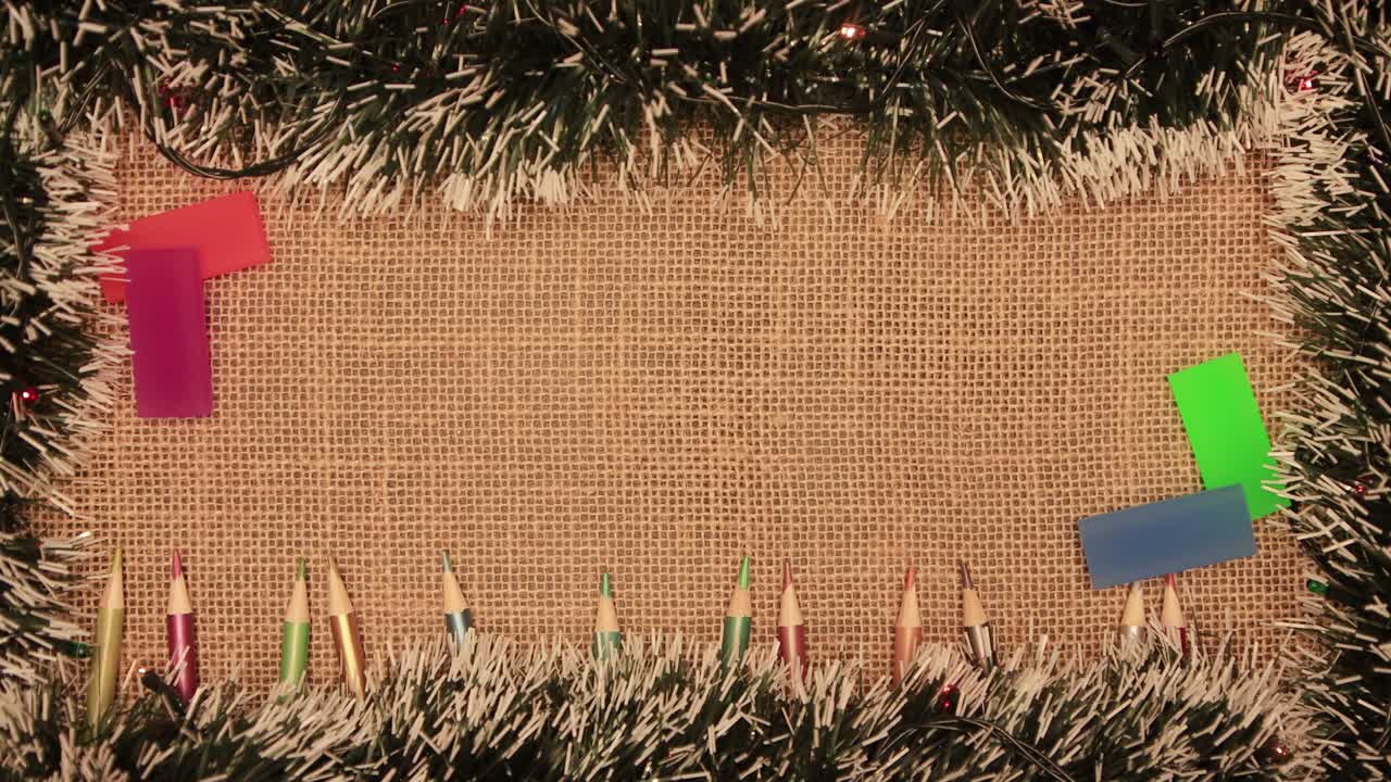 marco de letras de navidad con borradores de colores.