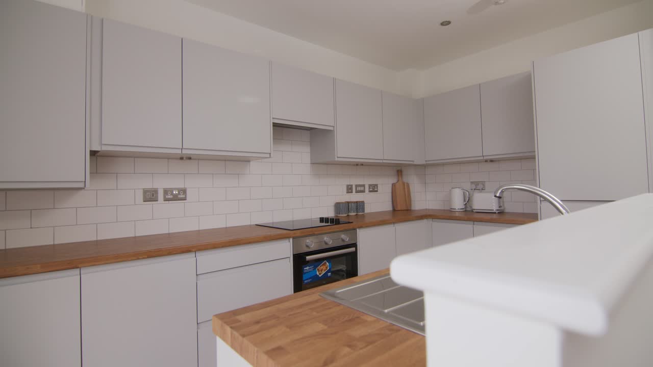 Cocina moderna en una casa piloto