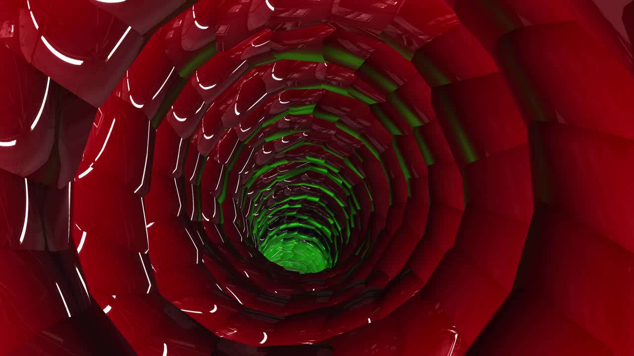 Round tunnel with different colors