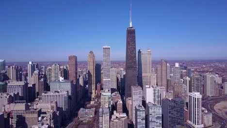 high angle aerial of downtown chicago illinois 2