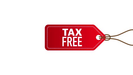 tax free price tag. red label. motion graphics.