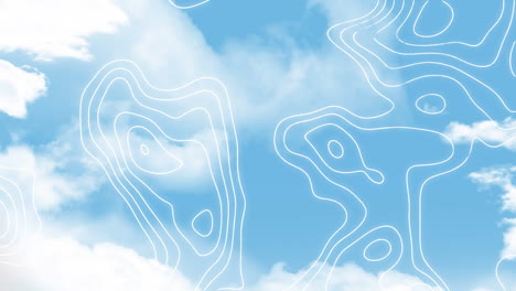 animación de redes de líneas azules sobre el cielo