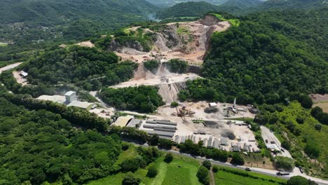 extracting raw materials for cement from a hill