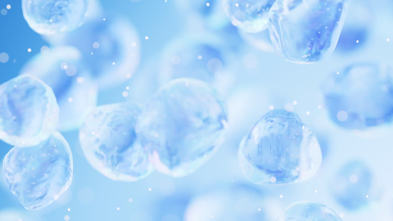 투명한 거품과 그라디언트 색상, 3d 렌더링