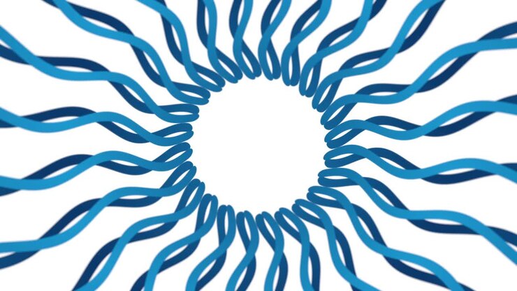 Rays and waves blue animated background