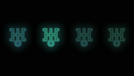 Green-Japan-icon-pattern-with-led-light-in-club-style