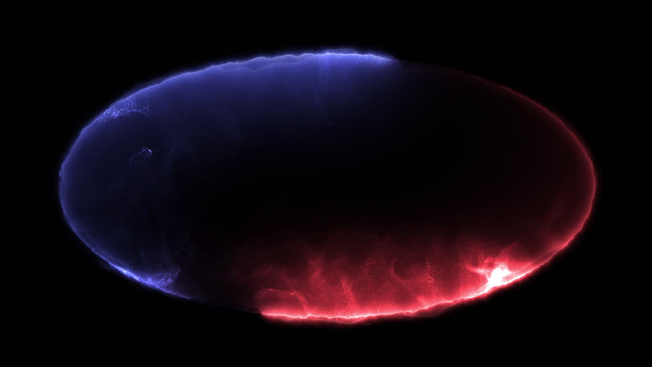 Electric Vortex Ring Red Blue Neon Glow with Smoke