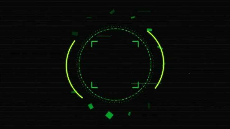 Animated Green Digital HUD Circular Interface Element