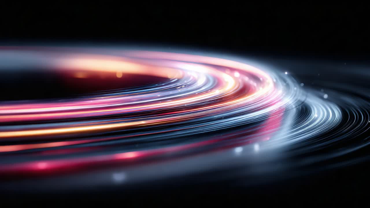 A Captivating Visual Journey Through Dynamic Light Trails with Smooth Gradients and Vibrant Colors in a Dark Background