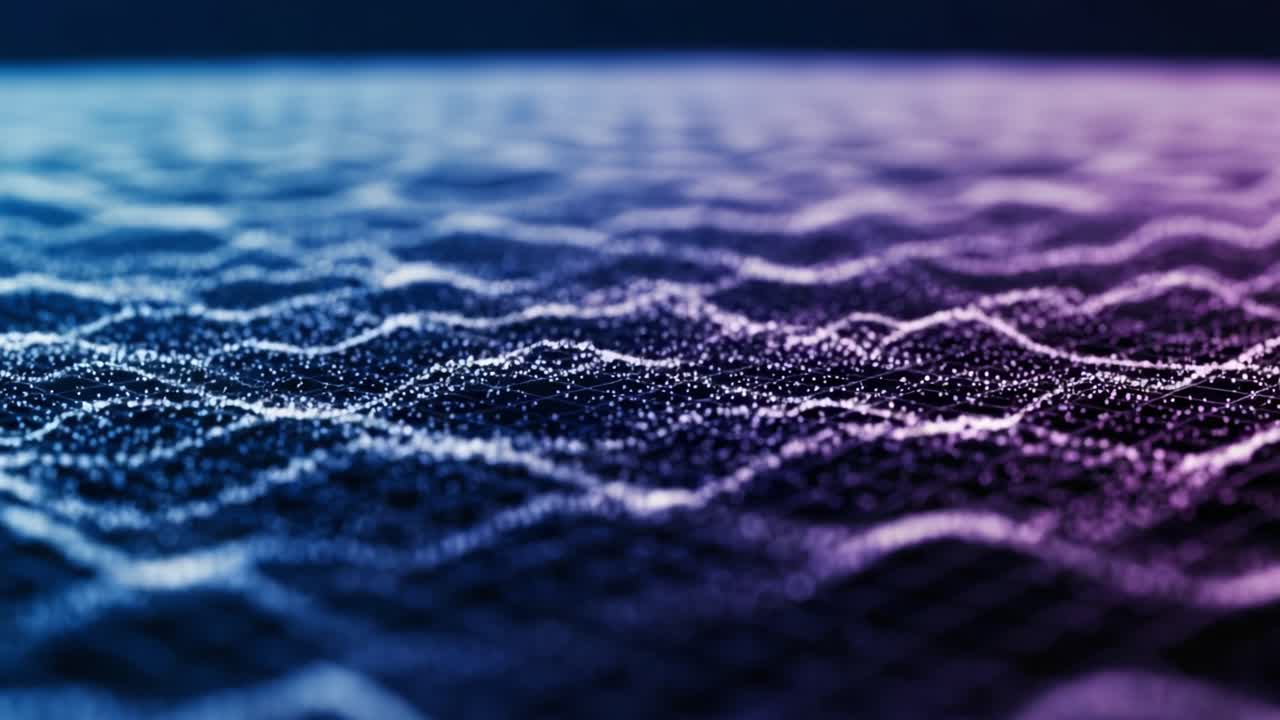 Captivating Visual Representation of Flowing Waves Created by Particles in a Dynamic Digital Space, Showcasing Light Interactions in Stunning Detail