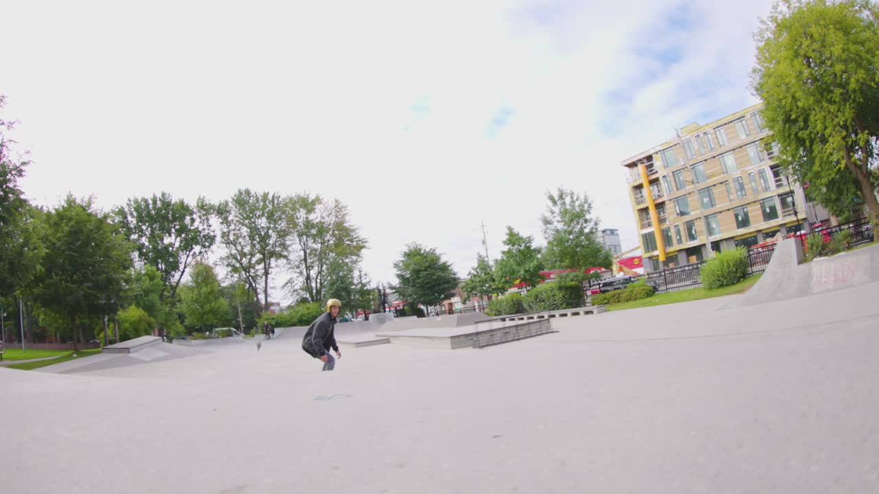 Extreme sports skateboard tricks slow motion