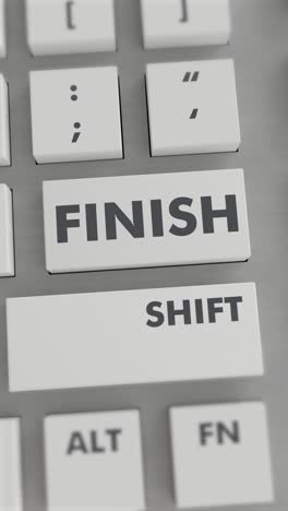 finish button pressing on keyboard vertical video