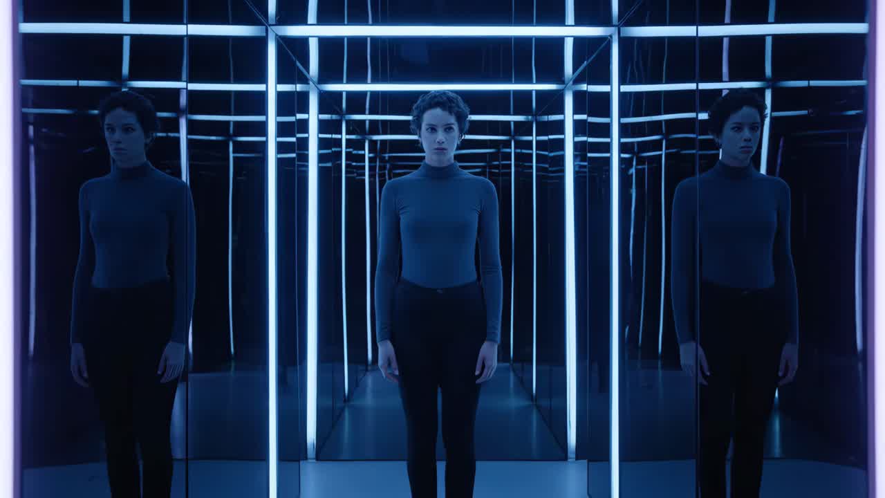 Woman in a Mirror Tunnel