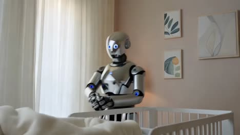 robot caring for a baby