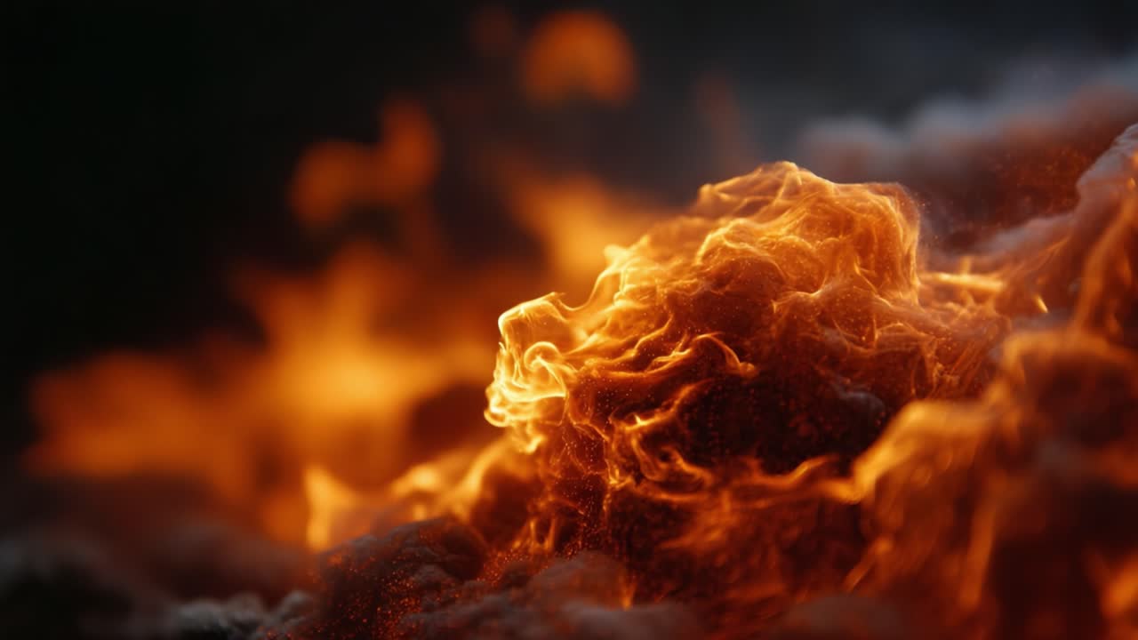 Captivating Flames in Motion: A Stunning Visual Journey Through the Dynamic Dance of Fire and Light, Showcasing the Fluidity and Power of Heat Energy