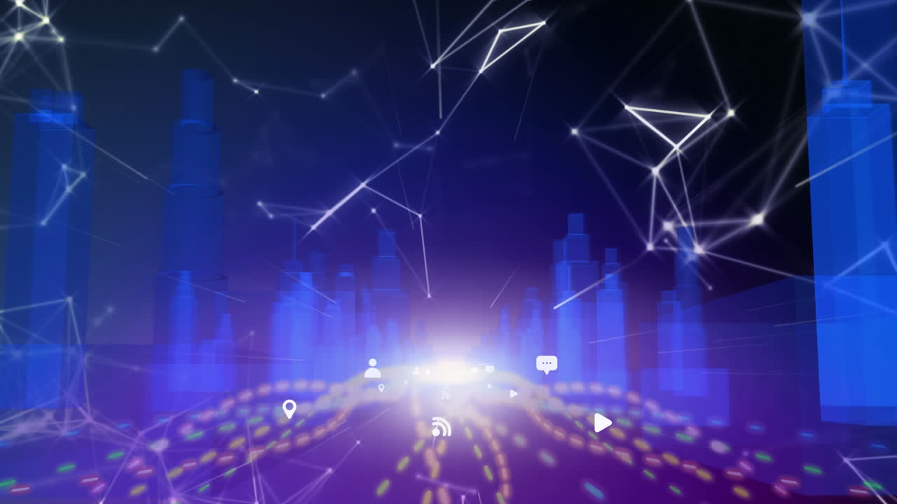 paisaje urbano sobre un fondo oscuro