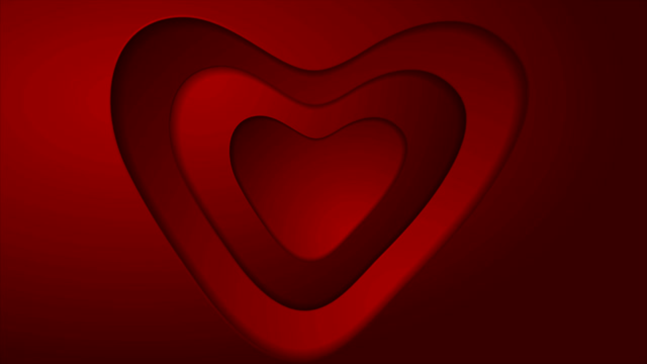 Animazione video: cuore rosso astratto per San Valentino