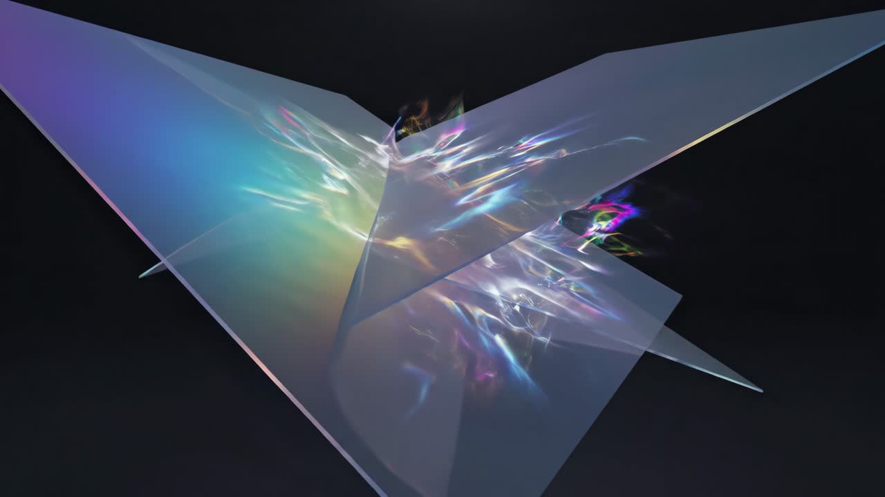 Abstract Geometric Shapes with Iridescent Lighting