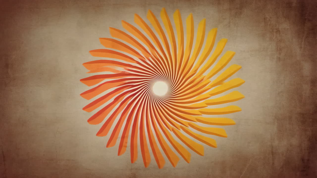 Abstract Orange and Yellow Spiral Vortex on Textured Background