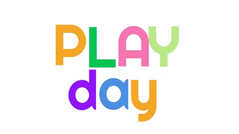 animation of play day over white background