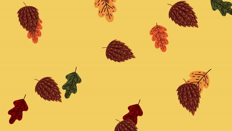 autumn season leafs pattern animation