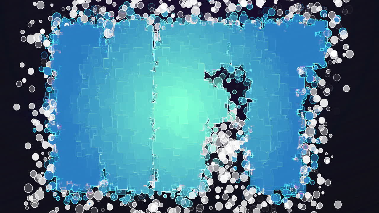 검은 바탕에 빛나는 파란색과  ⁇ 색 윤 ⁇  nft 텍스트의 애니메이션