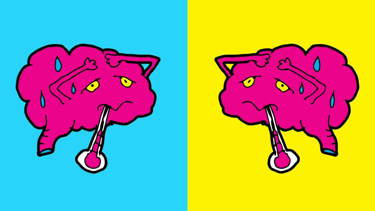 niños dibujando arte pop fondo sin costuras con el tema del cerebro caliente