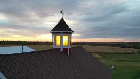 sunset over a country wedding venue