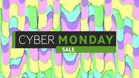 Animación-Del-Banner-De-Texto-Del-Cyber-Monday-Contra-Patrones-De-Gradiente-Abstractos-En-Patrones-Sin-Fisuras