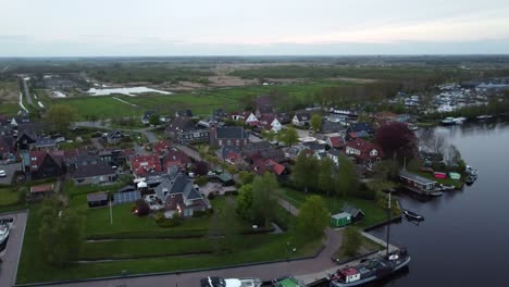 aerial video footage of the village eernewoude, friesland, the netherlands