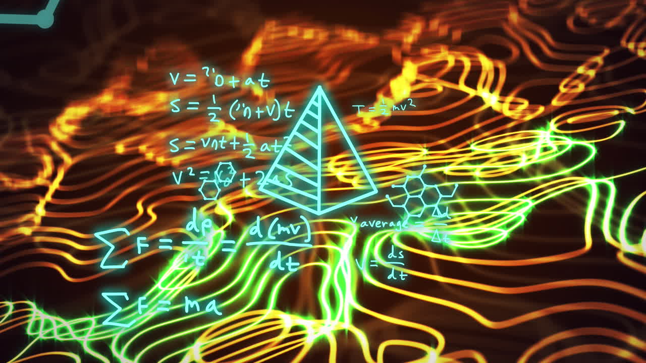 수학적 데이터 처리 및 연결 네트워크의 애니메이션