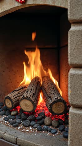 la quema de troncos de leña en una chimenea al aire libre