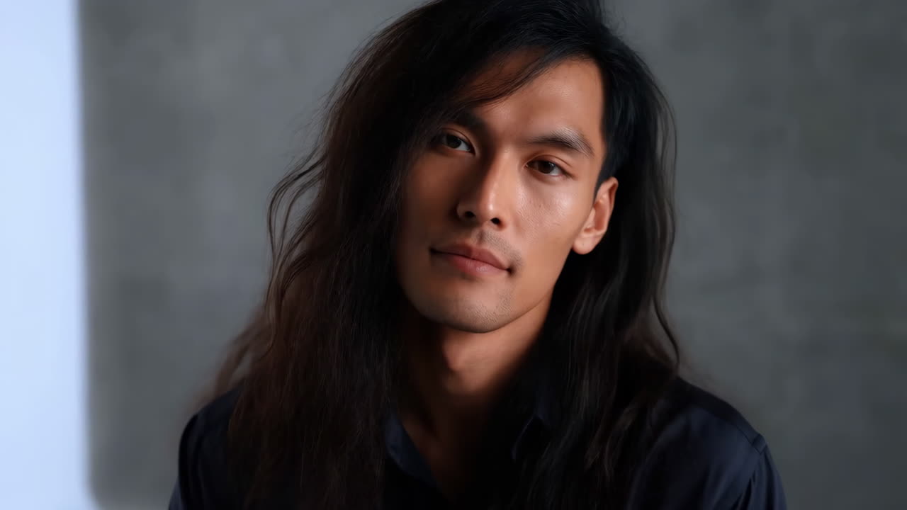 Portrait of a Man with Long Dark Hair