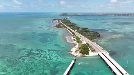 Antena-Del-Tramo-Del-Puente-En-Los-Cayos-De-Florida.