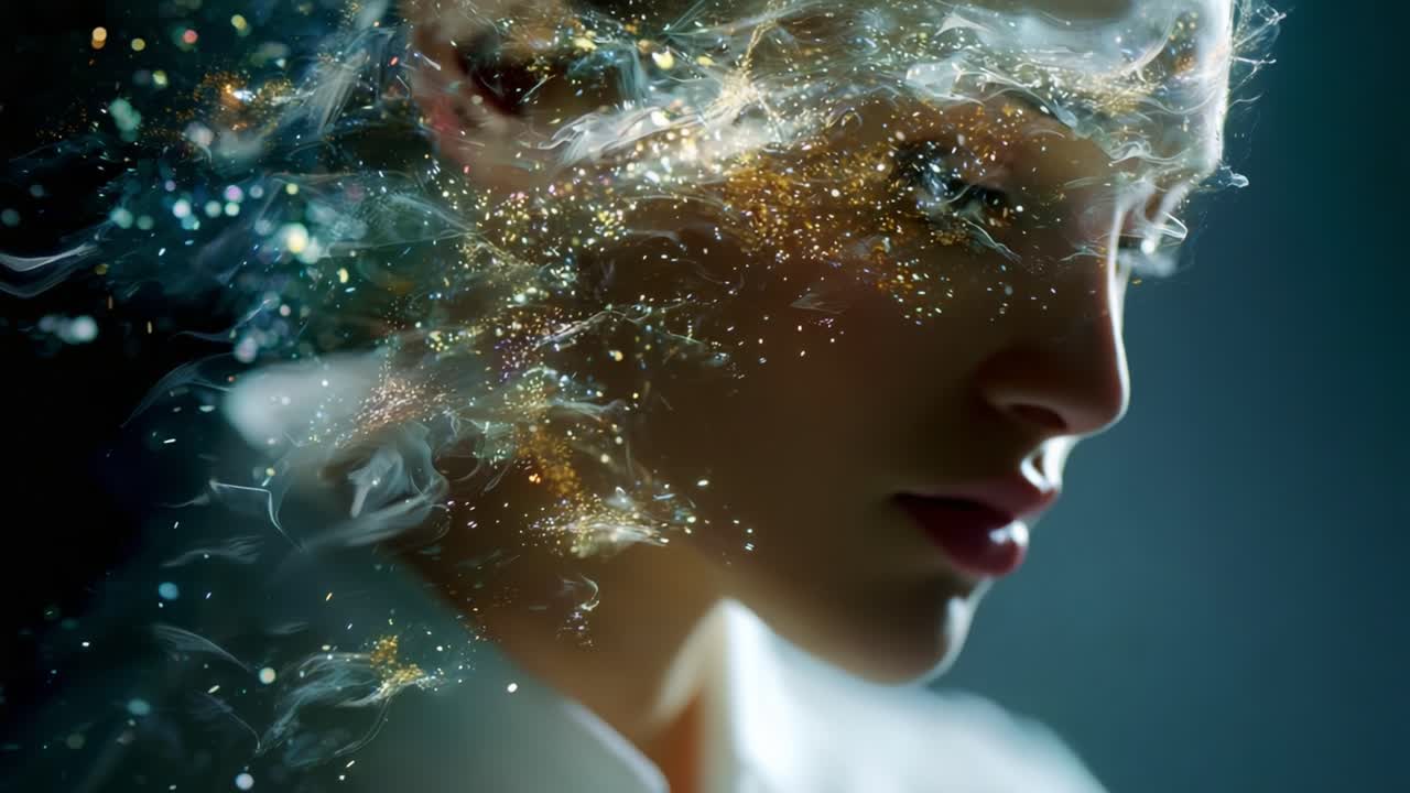 A Dreamlike Journey Through the Cosmic Mind: A Visual Representation of Imagination and Creativity with Ethereal Light and Enigmatic Patterns