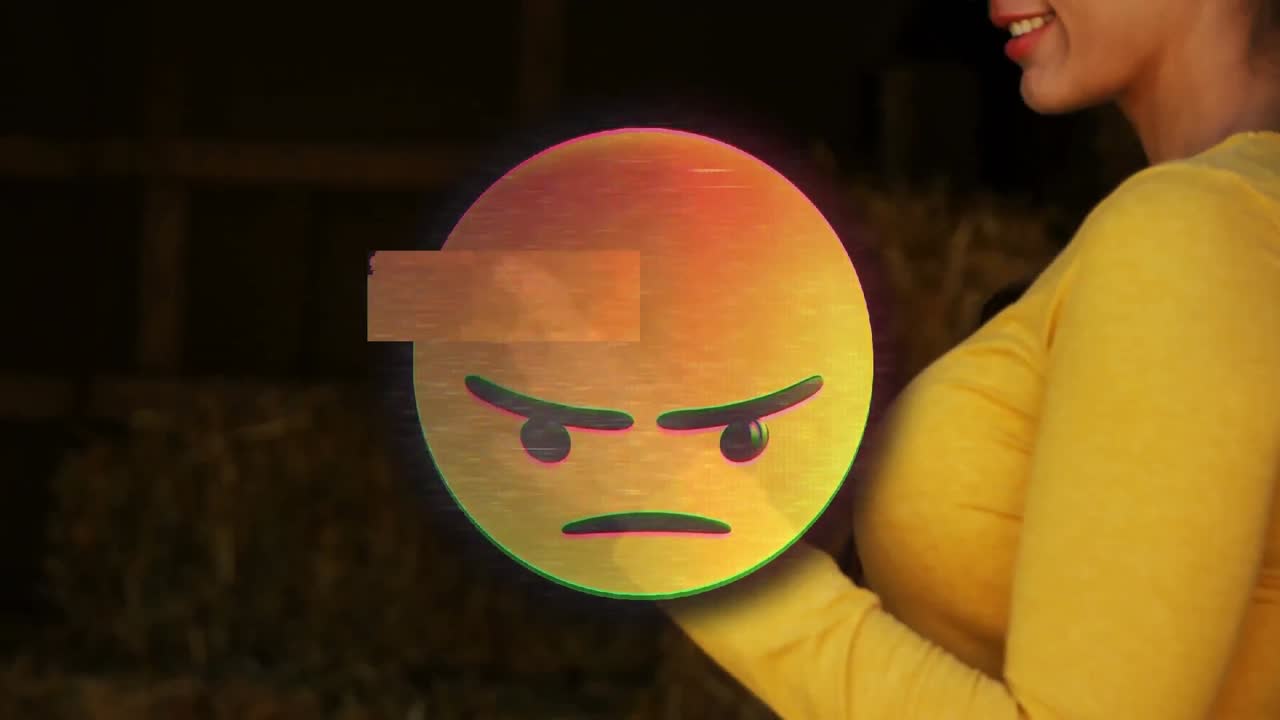 분홍색 배경에 있는 이모지 아이콘의 애니메이션