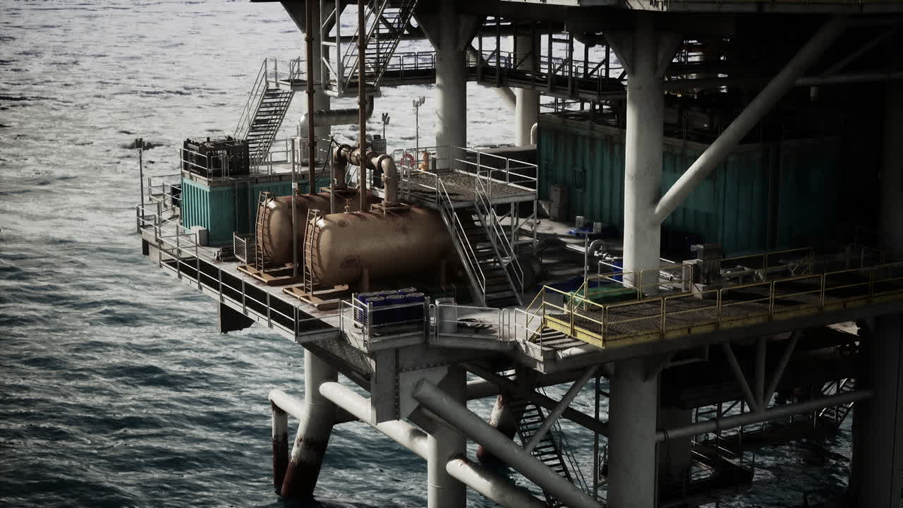 Gammel olieplatform i havet