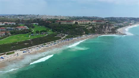 Aerial-view-approaching-Salt-Creek-Beach-in-Dana-Point,-California