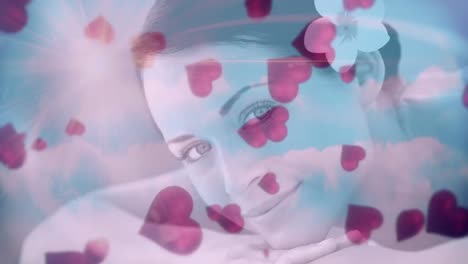 retrato de una mujer con una flor en el cabello