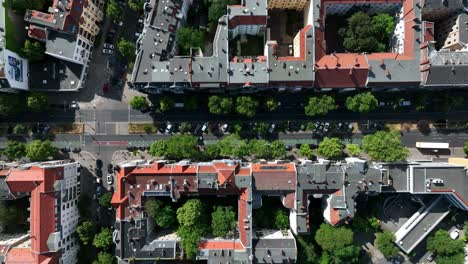 drone flight over one of the central districts in the capital of germany: berlin