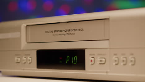 vintage vhs player with tape