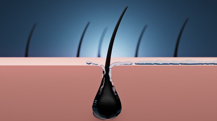 3d animation of Water deep Cleaning dirty pores of skin