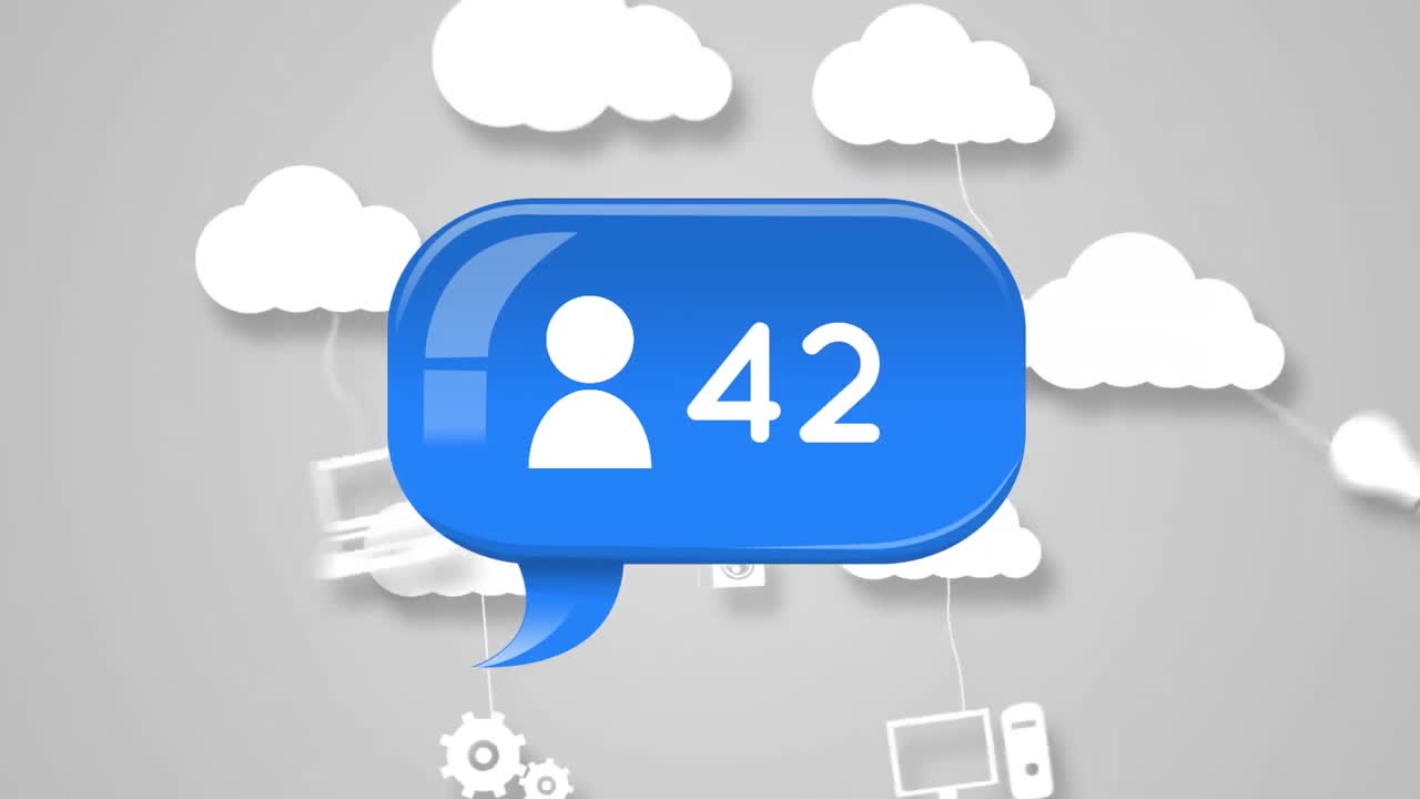 iconos de las redes sociales y nubes