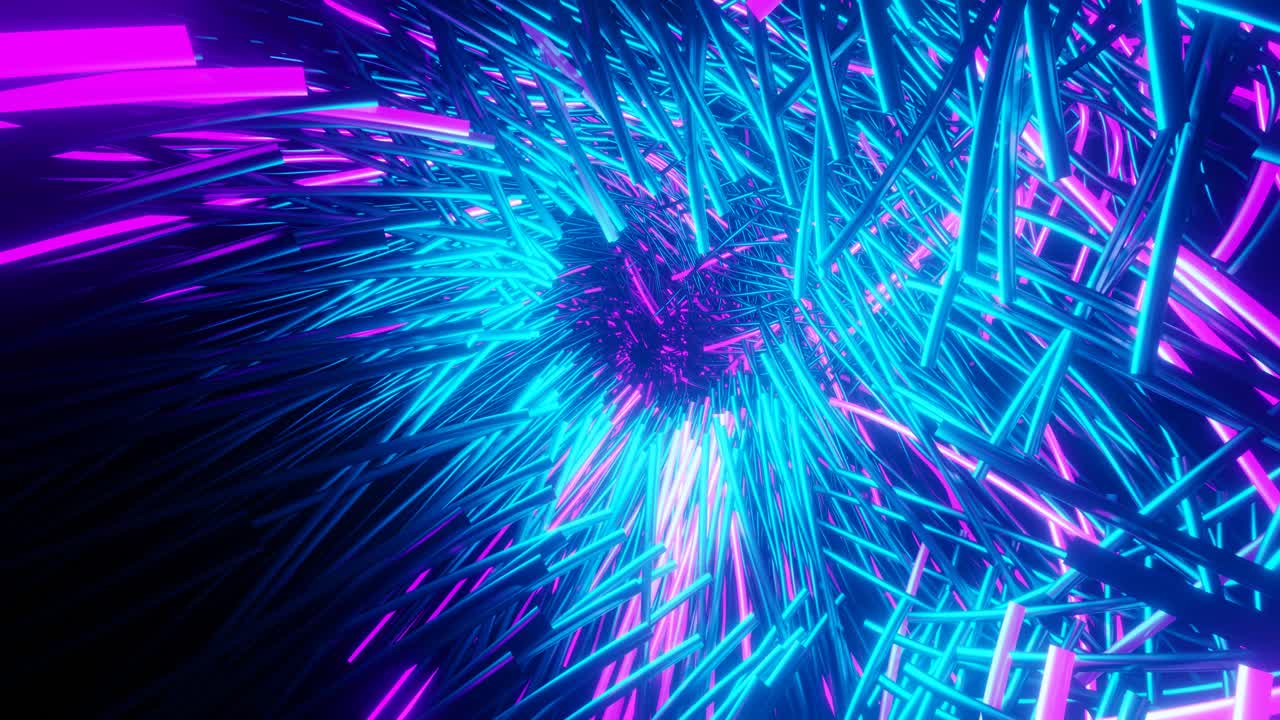 Vibrant Neon Abstract Light Structures