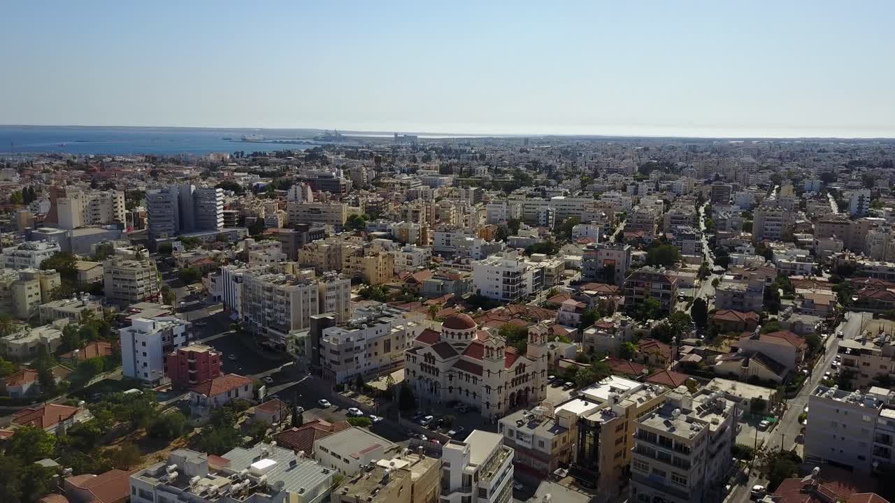 드론으로 촬영한 키프로스 리마솔 시의 항공