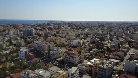 aerial of limassol city in cyprus taken by drone